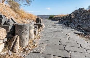 The east-west-oriented Roman road in Sussita, in the Golan Heights.  (photo credit: SHUTTERSTOCK)