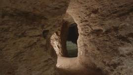 La rseau souterrain datant de la rvolte de Bar Kokhba, sur le site de fouilles de Huqoq, dans le nord d'Isral