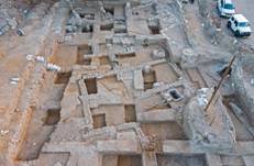 The building in which ancient coins were found in Lod by the Israel Antiquities Authority (IAA). June 16, 2024. (credit: ASAF PERETZ/ISRAEL ANTIQUITIES AUTHORITY)