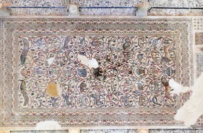  The Be'er Shema (Birsama) mosaic, discovered over 30 years ago near Kibbutz Urim, dates back approximately 1,600 years. (credit: ISRAELI ANTIQUES AUTHORITY)